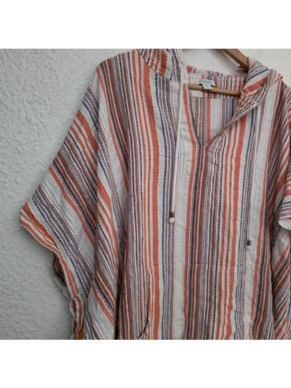 Sundance Beach Path Stripes Cover Up Hoodie Kimono Women's Size XL - Picture 4 of 8